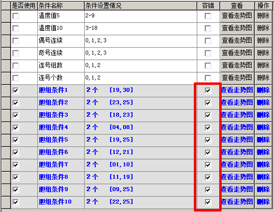 勾选容错